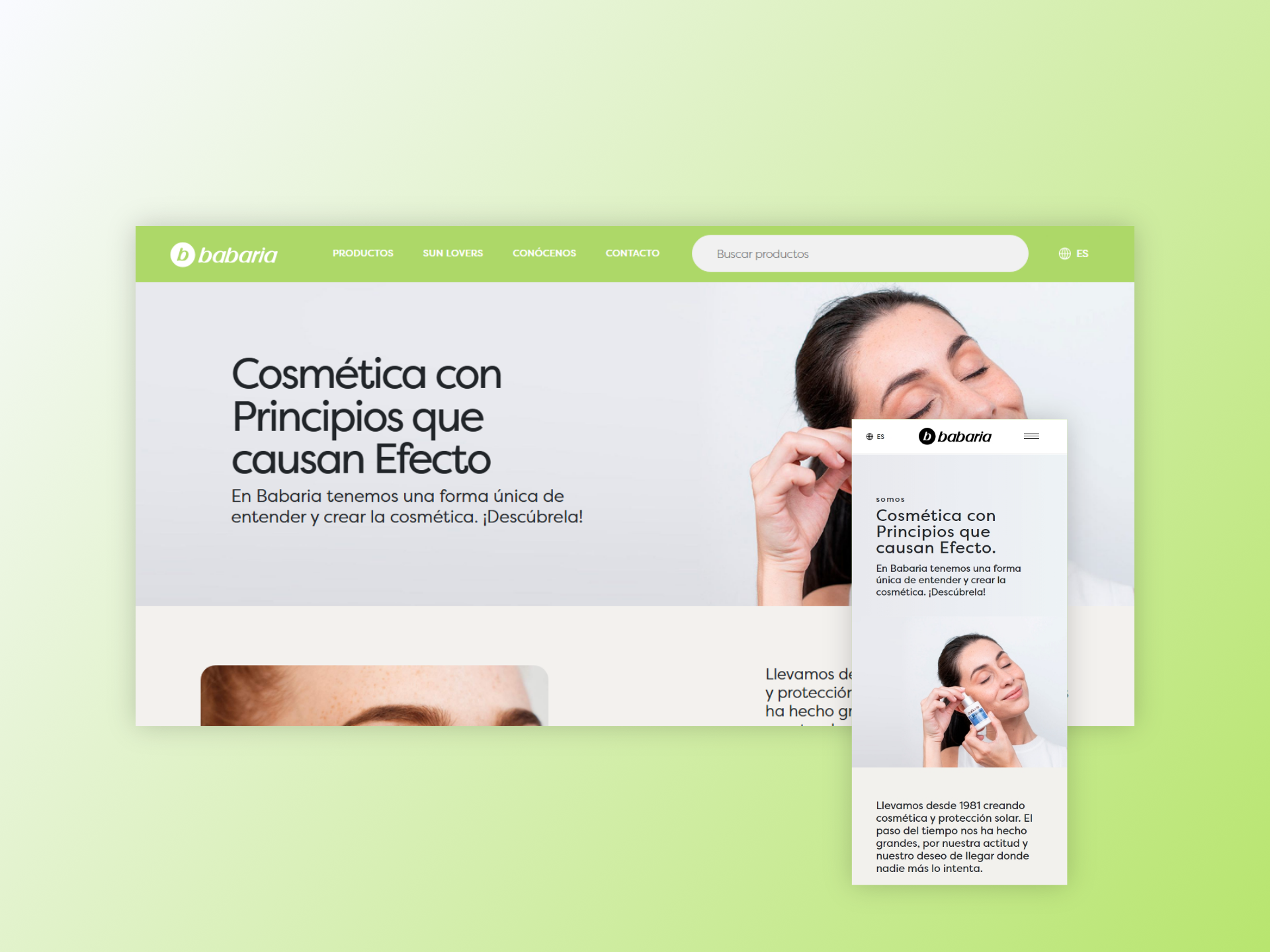 Babaria — Web para marca de cosmética