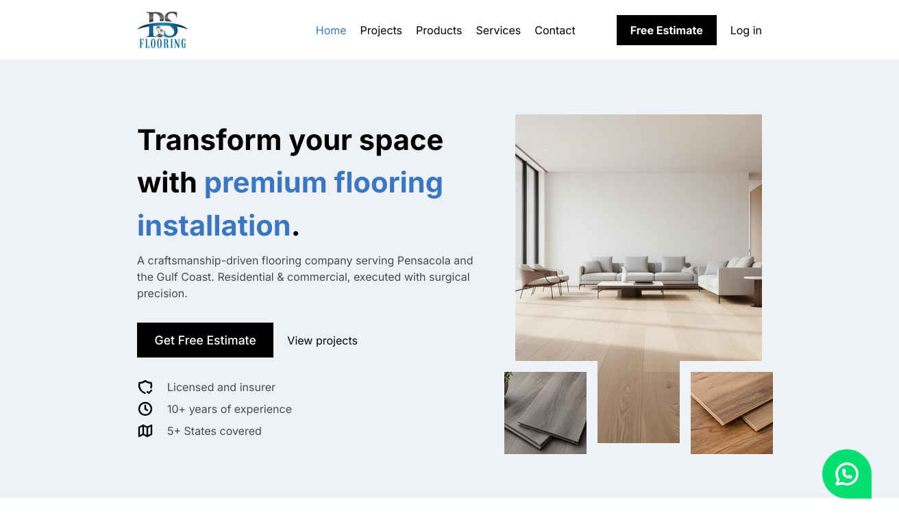 Plus Solution Flooring Corp — Flooring company website