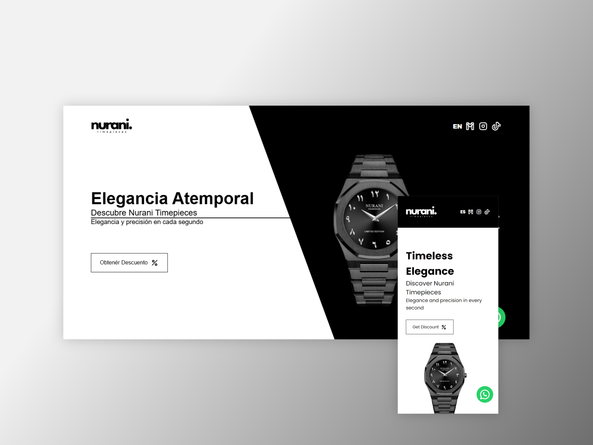 Nurani Timepieces — Web para marca de relojes 